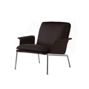 Muno Lounge Chair LN19 With Arms - Dark Chrome Legs / Upholstery Elmosoft Leather 95006