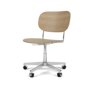 Co Task Chair without Armrests - Natural Oak/Polished aluminium