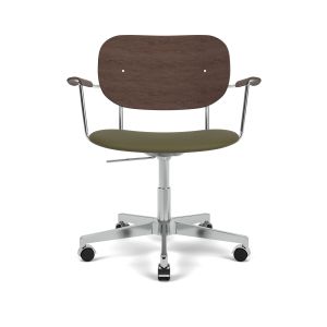 Co Task Chair Seat Upholstered W/Armrests - Dark Stained Oak/Sierra 0441