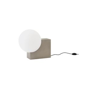 Journey Floor Lamp SHY4 UK Brushed Steel base Opal Glass