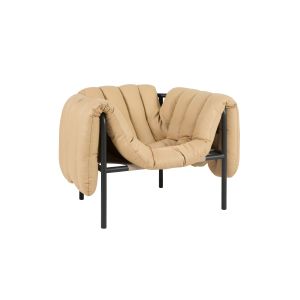 Puffy Lounge Chair - Sand Leather/Black Grey PC