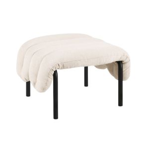 Puffy Ottoman - Natural / Black Grey