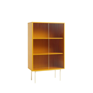 Colour Cabinet w. Glass Doors Tall - Yellow