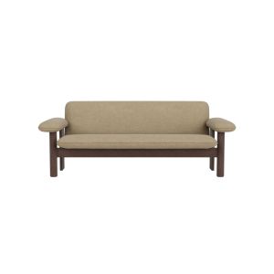 Brasilia 2 Seater Sofa - Dark Stained Oak/Upholstery Boucle 02 Beige