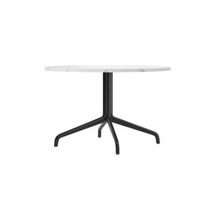 Harbour Column Lounge Table - Black Steel Star Base/Marble Off-White Top