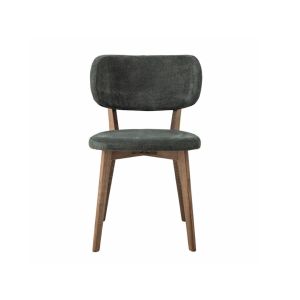 Cally Dining Chair - Green - Beech Drak Brown Oak wood