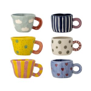 Nini Cup Set of 6 - Multicolour Stoneware