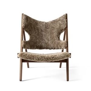 Knitting Lounge Chair - Walnut Base/Sheepskin Curly, Sahara