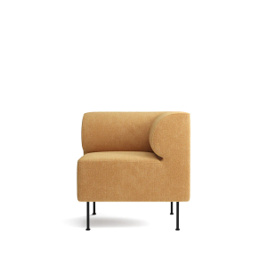 Eave Dining Sofa Right Corner - Black Steel Legs/Upholstery(Moss 022, Kvadrat), Orange