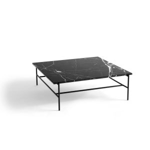 Rebar Coffee Table L100 x W104 x H33 - Soft Black Frame/Black Marble Tabletop