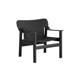 Bernard Lounge Chair, Deep Black, Black Canvas Cover