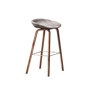 AAS 33 About A Stool Grey Upholstered H75 Legs Water-Based Lacquered Walnut