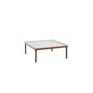 Kofi Coffee Table 4 legs L100 - Water-based lacquered solid walnut frame - Clear reeded glass