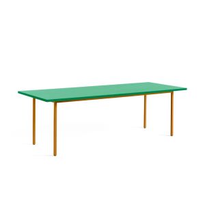 Two-Colour Ochre powder coated steel frame-L240 x W90 x H74-Green mint water-based lacquered valchromat