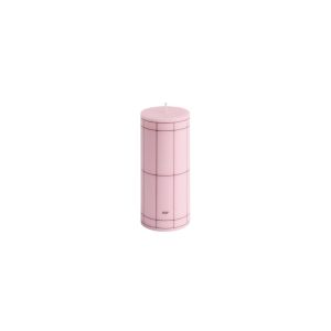 Column Candle-Small-Light pink with bordeaux grid