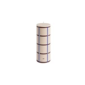 Column Candle-Medium-Off-white, bordeaux, blue and silver