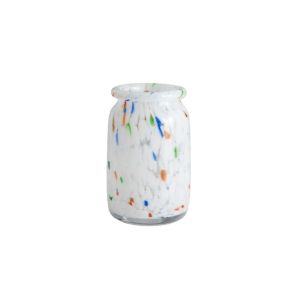 Splash Vase Roll Neck Medium - White dot