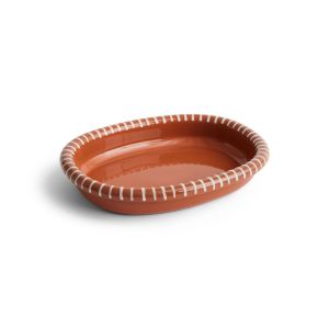Barro Oval Dish-Large-Natural with stripes