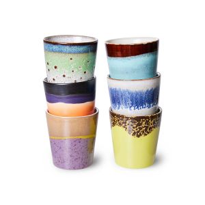 70's Ceramics Coffee Mugs (Set of 6) - Pluto