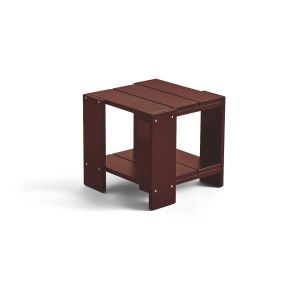 Crate Side Table - Iron Red Lacquered Pinewood