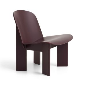 Chisel Lounge Chair - Dark Bordeaux Water-Based Lacquered Beech