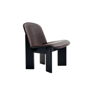 Chisel Lounge Chair - Black Lacquered Oak/Upholstery Sense - Dark Brown