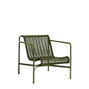Palissade Cord Lounge Chair Low-Olive Powder Coated Steel