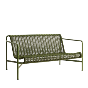 Palissade Cord Lounge Sofa-Olive Powder Coated Steel