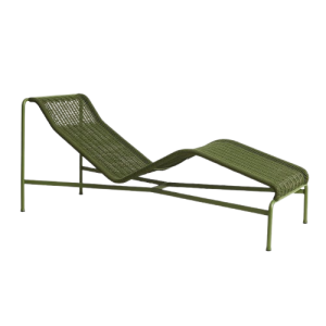 Palissade Cord Chaise Longue-Olive Powder Coated Steel
