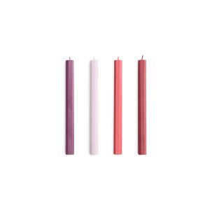 Hexagon Candle-Reds and bordeaux, Set of 4