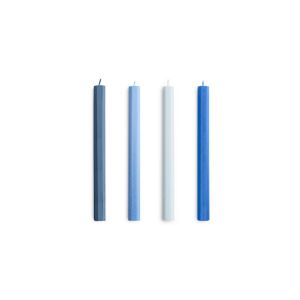 Hexagon Candle-Blues, Set of 4