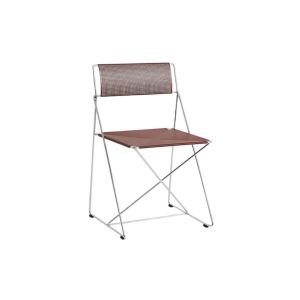 X-Line Chair Chromed base Indoor-Iron red powder coated seat/back
