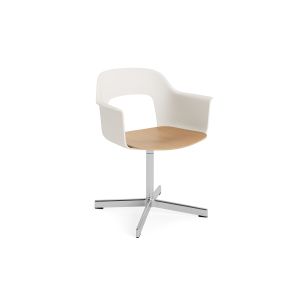 Layout Armchair 232 - Polished Aluminium/Cream White Polypropylene