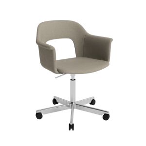 Layout Armchair 244 Polished aluminium 5 star swivel Gas lift Wheel base-Full upholstery-Turf-Sand
