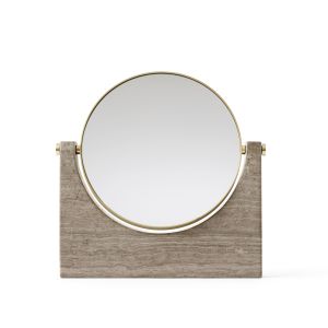 Pepe Marble Table Mirror - Brown Marble/Brass