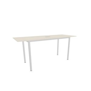 Annex Table Overhang L240 H105 - Cotton Cream / Anodized Aluminium with Coni Duo Cable Management