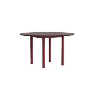 Annex Table Round Ø140 - Burgundy Red Linoleum / Barn Red Aluminium