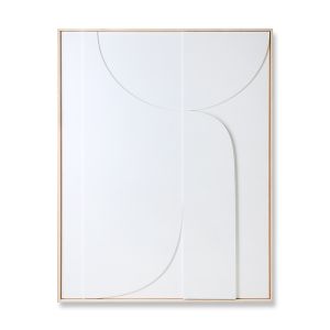Framed Relief Art Panel - B - Extra Large (100x4x123cm) - White