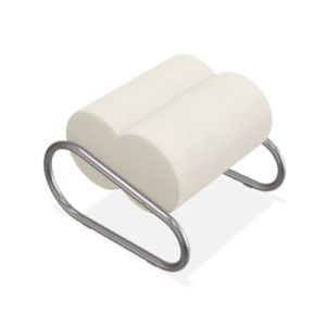 Fave Foot Stool - Chrome Steel/Upholstery Mumble Col 01