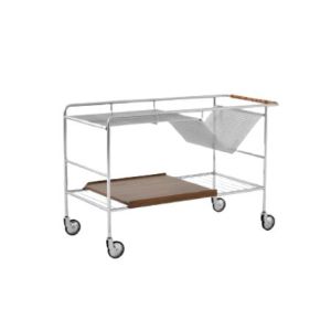 Alima Trolley NDS1 W90 D42 H59 - Chrome Lacquered Walnut Tray