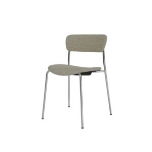 Pavilion Side Chair AV12 Back & seat upholstered Chrome tube frame Barnum 2 Sand