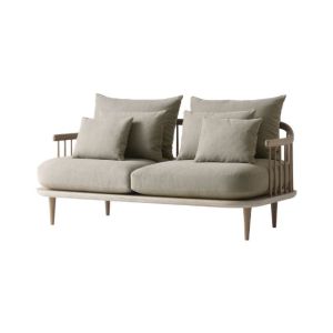 Fly Sofa SC2 2-seater Back & seat upholstered cushions Oiled oak frame Clay 0011
