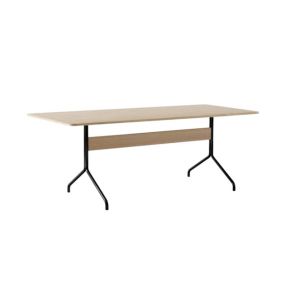 Pavilion Dining Table AV19 L200 W90 H73 Cm Black Legs Veneer - Edge Clear Lacquered Oak