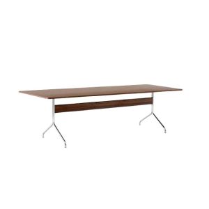 Pavilion Dining Table AV24 L250 W110 H73 Cm Chrome Legs Veneer - Edge Lacquered Walnut