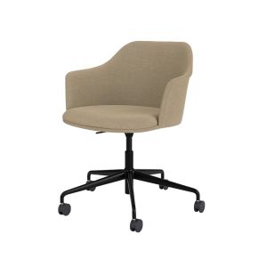 Rely Armchair HW56 Fully & seat upholstered Black 5-star swivel base Castors Ecriture 0240