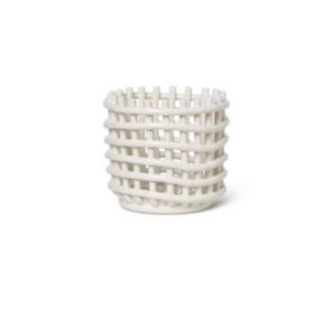 Ceramic Basket Small - Off-White