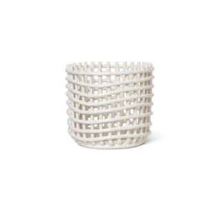 Ceramic Basket Large - Off-White