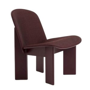 Chisel Lounge Chair - Dark Bordeaux Lacquered Beech, Front Upholstery-Remix-373