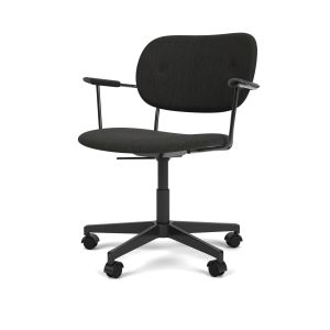 Co Task Chair Fully Upholstered Black Base - Black Oak/Re-wool 0198