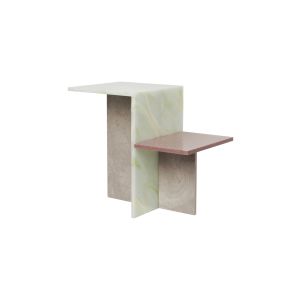 The Distinct Side Table - Travertine/Acrylic Stone